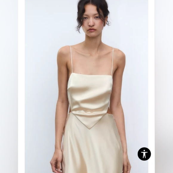 Zara Satin Wrap Dress - Picture 2 of 7